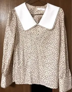 花柄 長袖ブラウス