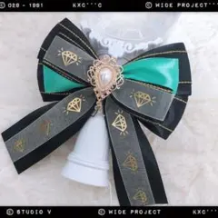 キンブレリボン ペンライトリボン カラット柄 グリーン×ブラック ★ハンドメイド