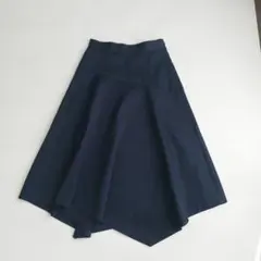ANAYI　アナイ ダブルクロス　アシメ　フレアスカート　ネイビーのサムネイル