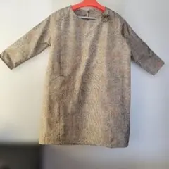 正絹大島紬リメイク♪チュニック　ブローチ付きです