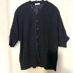 Samansa Mos2 半袖ニットカーディガン ブラックのサムネイル