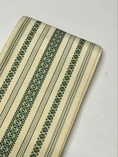 米沢紬さがの半幅帯 ベージュ 藍色 - メルカリ