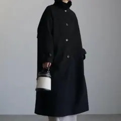 ステンカラーコート ブラック