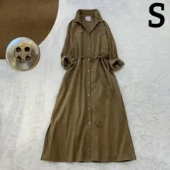 LOUNIE ルーニィ コーデュロイ シャツ ワンピース 紐 ベルト付き
