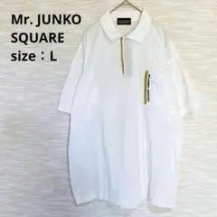 Mr. JUNKO SQUARE 半袖ポロシャツ ゆったり 白 L 1902のサムネイル