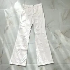 ベルボトム フレアデニム ホワイト センターライン y2k レディース 細身