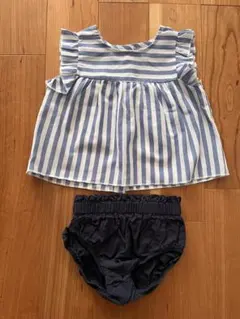 ストライプセットアップ　6-9M