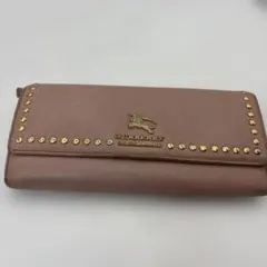 バーバリー　ブルーレーベル　長財布　牛革　スタッズ　ピンクのサムネイル