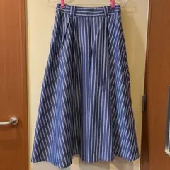 ストライプ柄 ロングフレアスカートのサムネイル