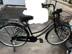 切り替え式シティサイクル 黒色 前後カゴ付き - メルカリ