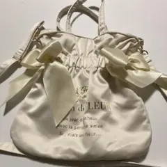 Maison de FLEUR ダブルリボン 2Way トートバッグ アイボリー