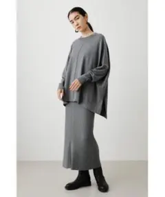 crie conforto バックラインリブニットスカート ロングスカート