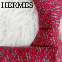 美品◎HERMES エルメス ネクタイ H柄 チェーン柄 マイヨン・パレード