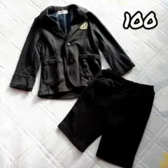 ⑤ 100　男の子　男児　フォーマルスーツ 黒　ブラック　卒園 入学　結婚式