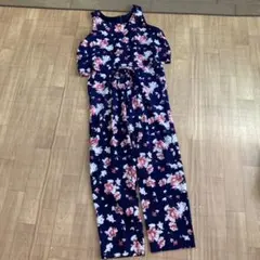 花柄 オールインワン サロペット