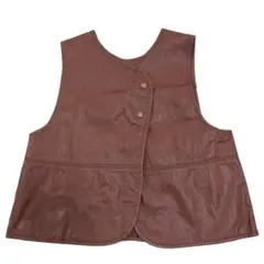 フリークスストア ブラウン レザーベスト ボタン留め フリーサイズ