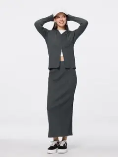 リブニットナロースカート