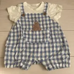 FIRST CLOSET ベビー ロンパース チェック柄 クマのサムネイル