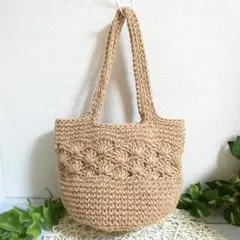 167 麻ひもバッグ ハンドメイド 麻紐バッグ