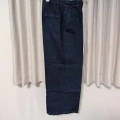 ダークブルー デニムパンツ ゴムウエスト