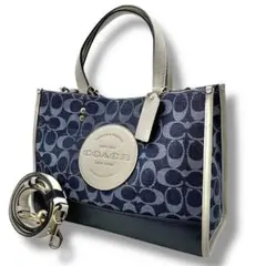 極美品 COACH ショルダーバッグ シグネチャー デンプシー キャリーオール