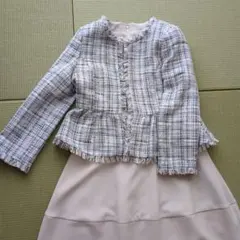 Floliaツイードフリンジジャケット＆ワンピース2点セット Sサイズ