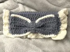 リボン　ペンケース　かぎ針編みポーチ　編み物　ハンドメイド