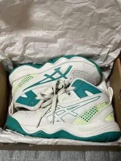 ASICS DUNKSHOT バスケットボールシューズ ホワイト/ターコイズ