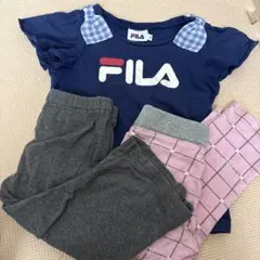FILA Tシャツとチェック柄パンツセット