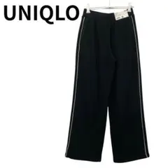 ユニクロ ブラック サイドライン スウェットジョガーパンツ ウエストゴム XS