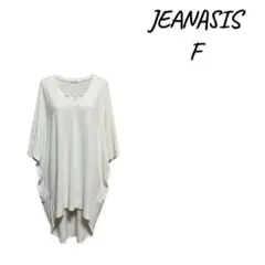 JEANASIS ホワイト Vネック Tシャツ Fサイズ