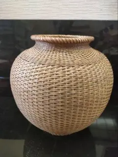 花竹籠 裏に竹西 竹籠 花器 フラワーベース 中子付き | Mercari