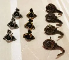 バラの金属製フック　画鋲　セット