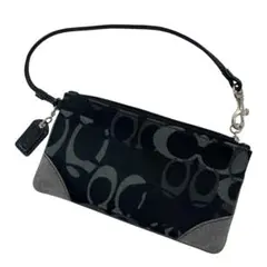 COACH（コーチ）シグネチャー柄 キャンバス リストレット ポーチ　ミニバッグ