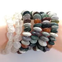 n*o様 まとめ売り 6本 天然石ビーズ 瑪瑙 水晶