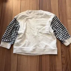 GU 長袖カットソー 90cm チェック柄
