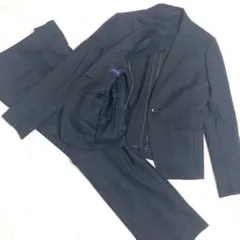 ニューヨーカー　セットアップ　パンツスーツ　シルクウール　ブラック　L 11号