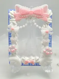 ホイップデコ　硬質カードケース　トレカケース　B8 ネコ耳　ピンク　青　リボン