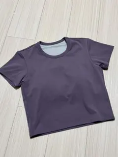 パープル ショートスリーブ ヨガ・ピラティスウェア