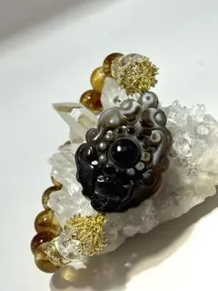 ゆうこ様専用❣️羊眼天珠・アイリスクォーツ・アンバーブレスレット