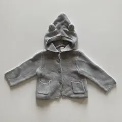 ギャップ GAP グレー フード付き くま耳 カーディガン 60 3-6ヵ月