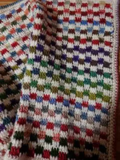 ハンドメイド　かぎ編み　カラフルブランケット　マルチカバー