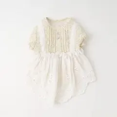 moncheri 小花柄コットンレースワンピース