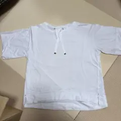 ホワイト Tシャツ バック紐付き サイドスリットのサムネイル