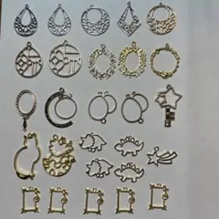 レジン枠 ミール皿 空枠 メタルチャームセット まとめ売り Seria