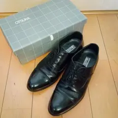 美品★オーツカ大塚製靴スリーワイズ25.5cm ブラック ストレートチップのサムネイル