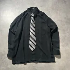 ヴィンテージ ブラック モード モノトーン ネクタイ シャツ セット レトロ