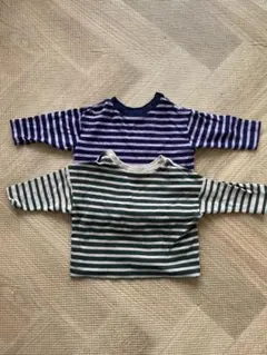 80サイズ　ストライプ 長袖Tシャツ 2枚セット