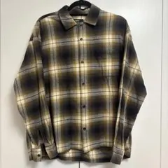 Massiomo ネルシャツ　ブラウン　チェックシャツ　アメカジ　フランネル