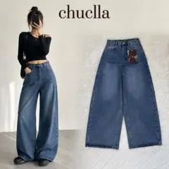 【新品 タグ付き】chuclla ワイドデニム　ブルー Mサイズのサムネイル